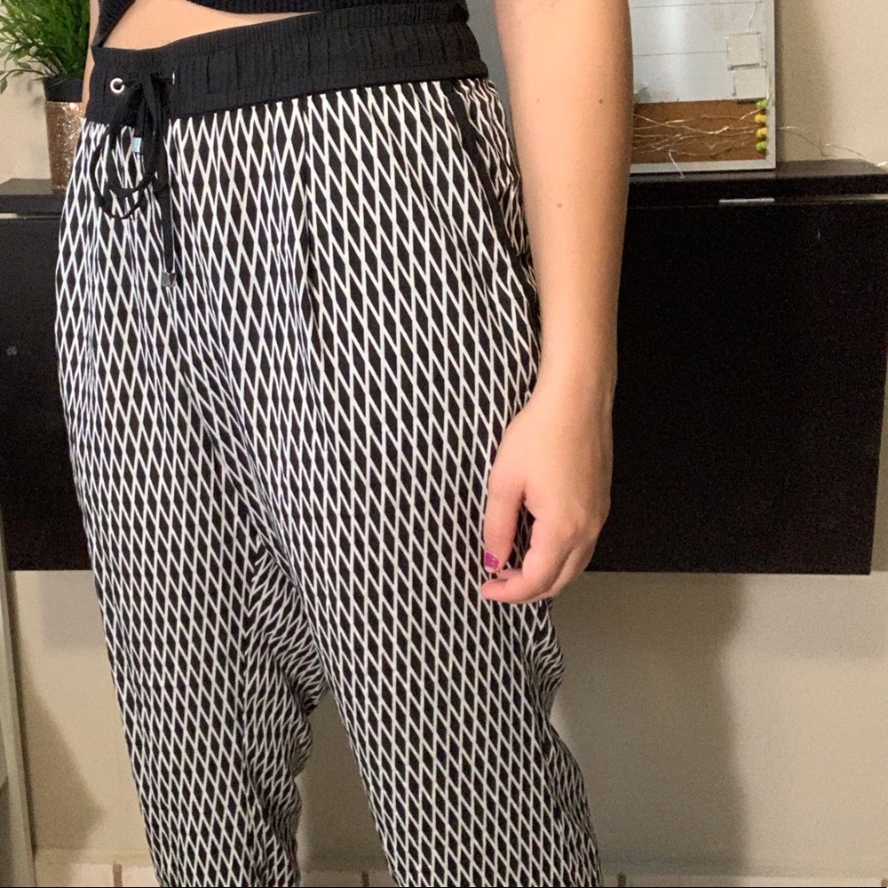 Black and white joggers